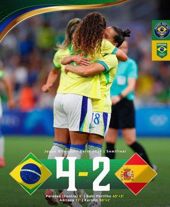 巴西女足击败对手晋级半决赛